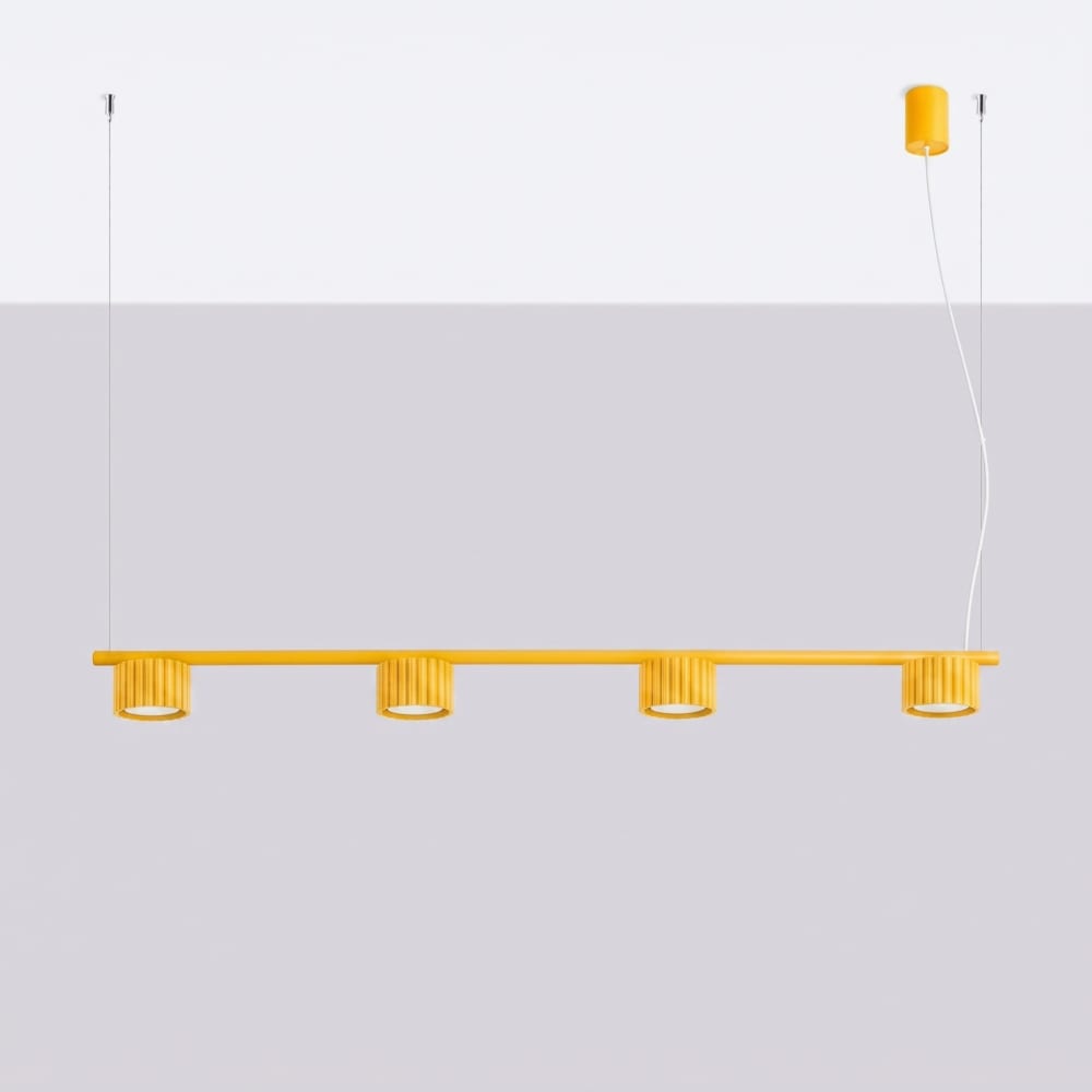 Aura - Lustres aluminium jaune H 208 cm