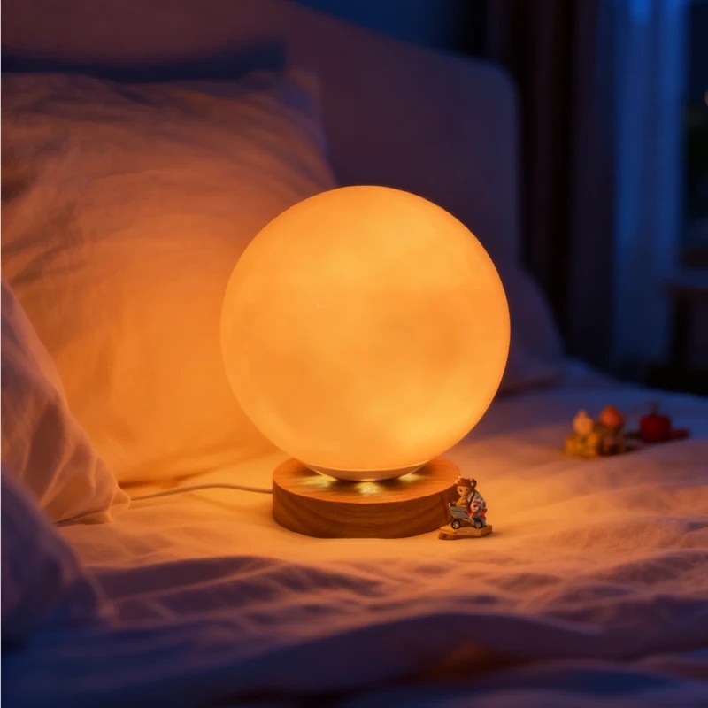 Scandinavian Glass Globe Table Lamp