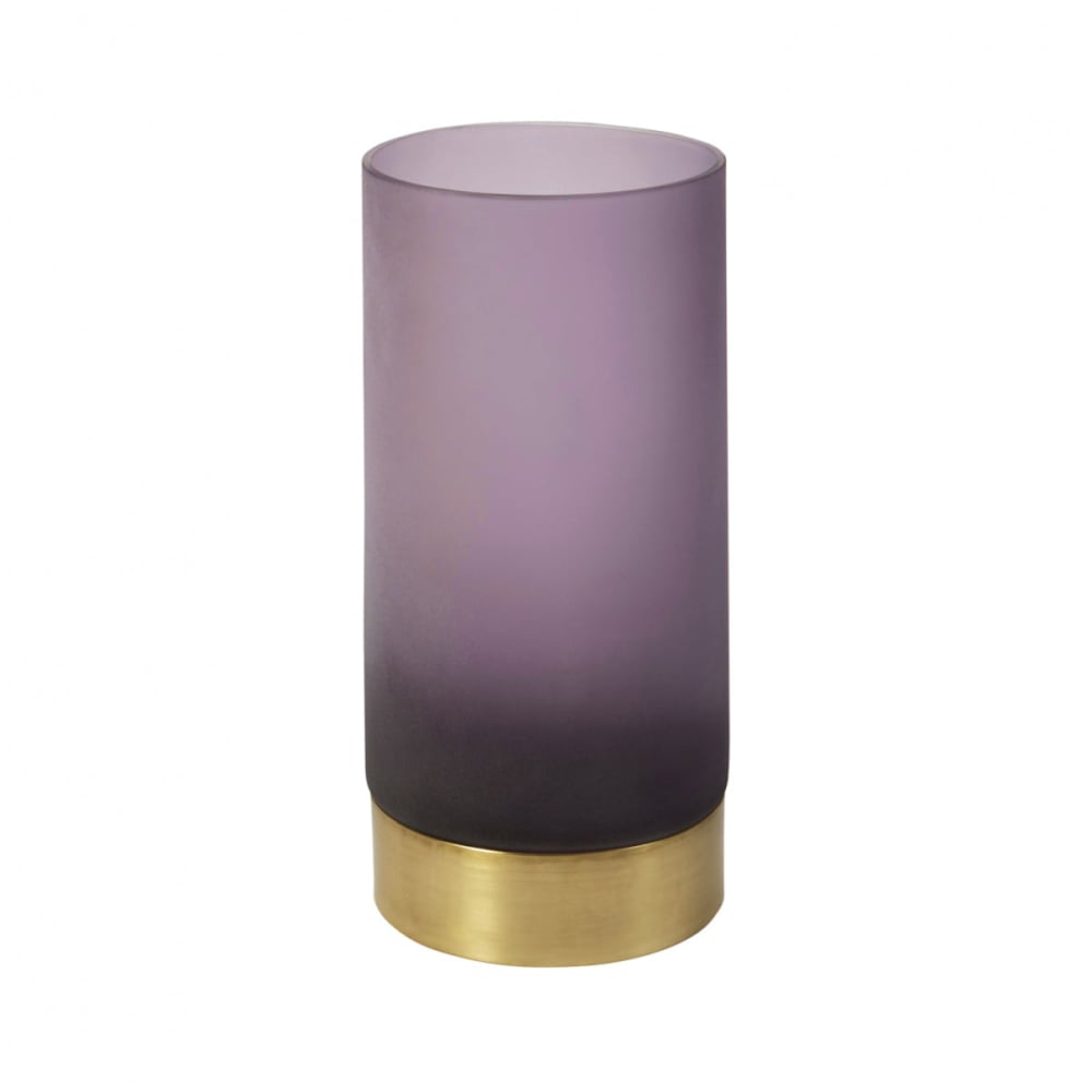 Ring - Vase décoratif en verre soufflé violet et or h24