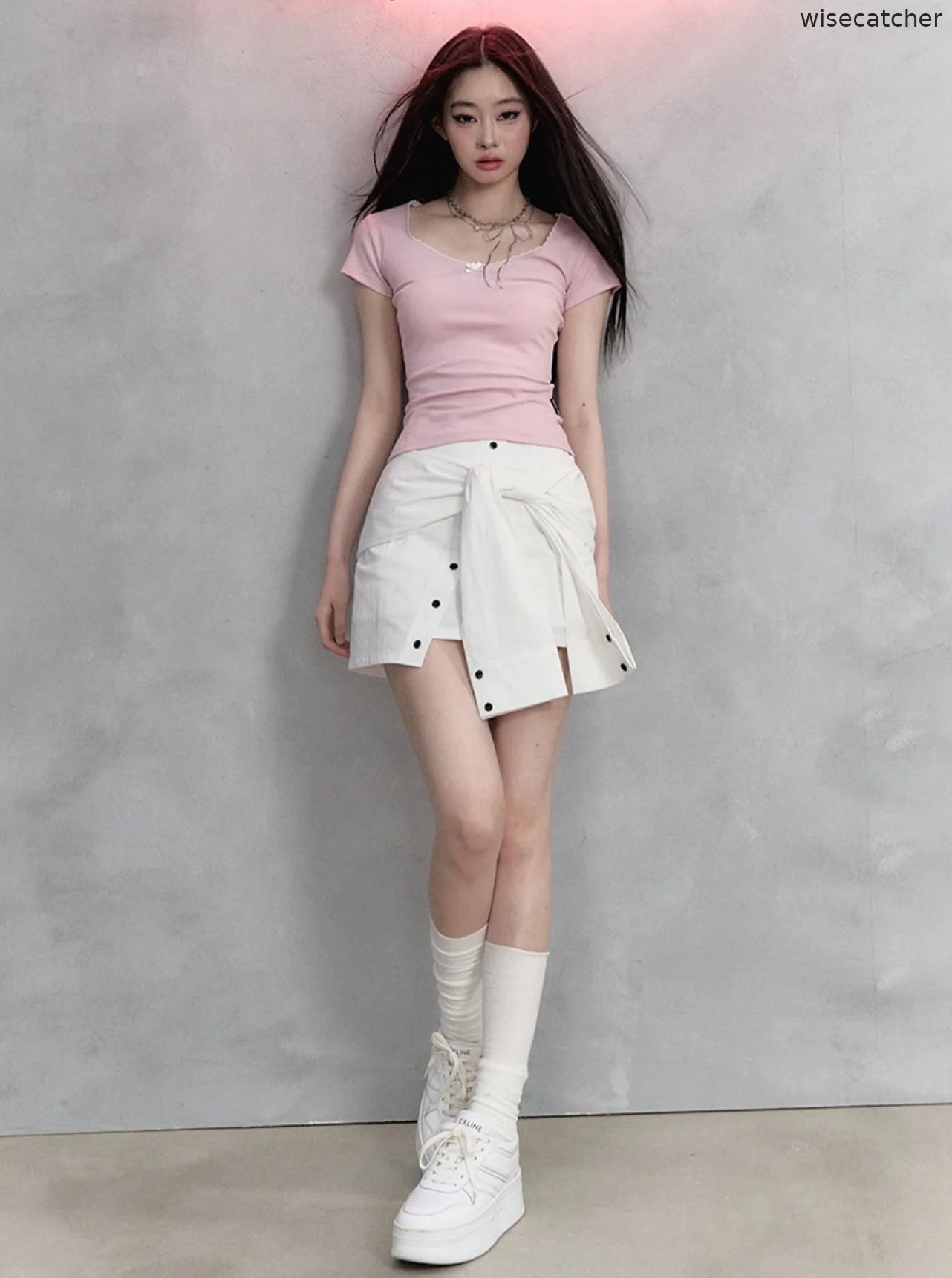 Lace Stitching Bow Top - jugjet
