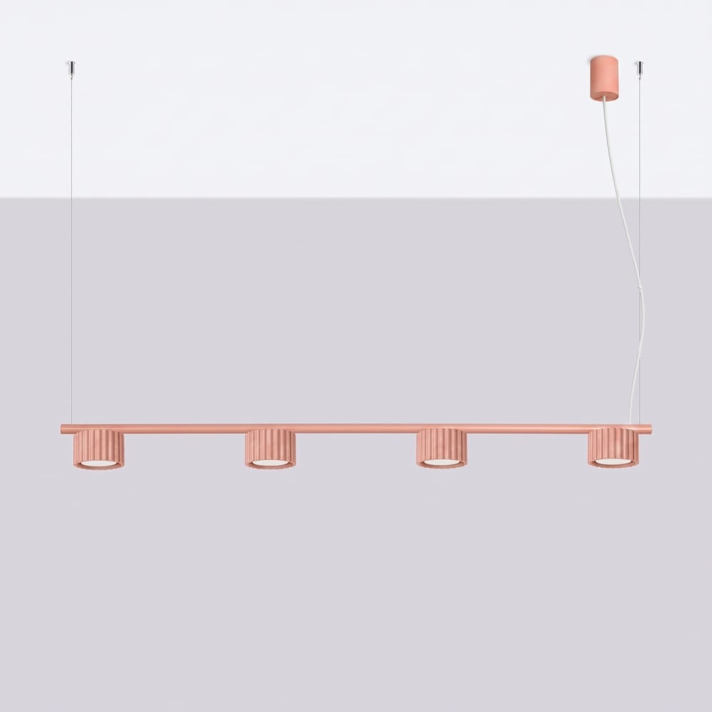 Aura - Lustres aluminium pêche H 208 cm