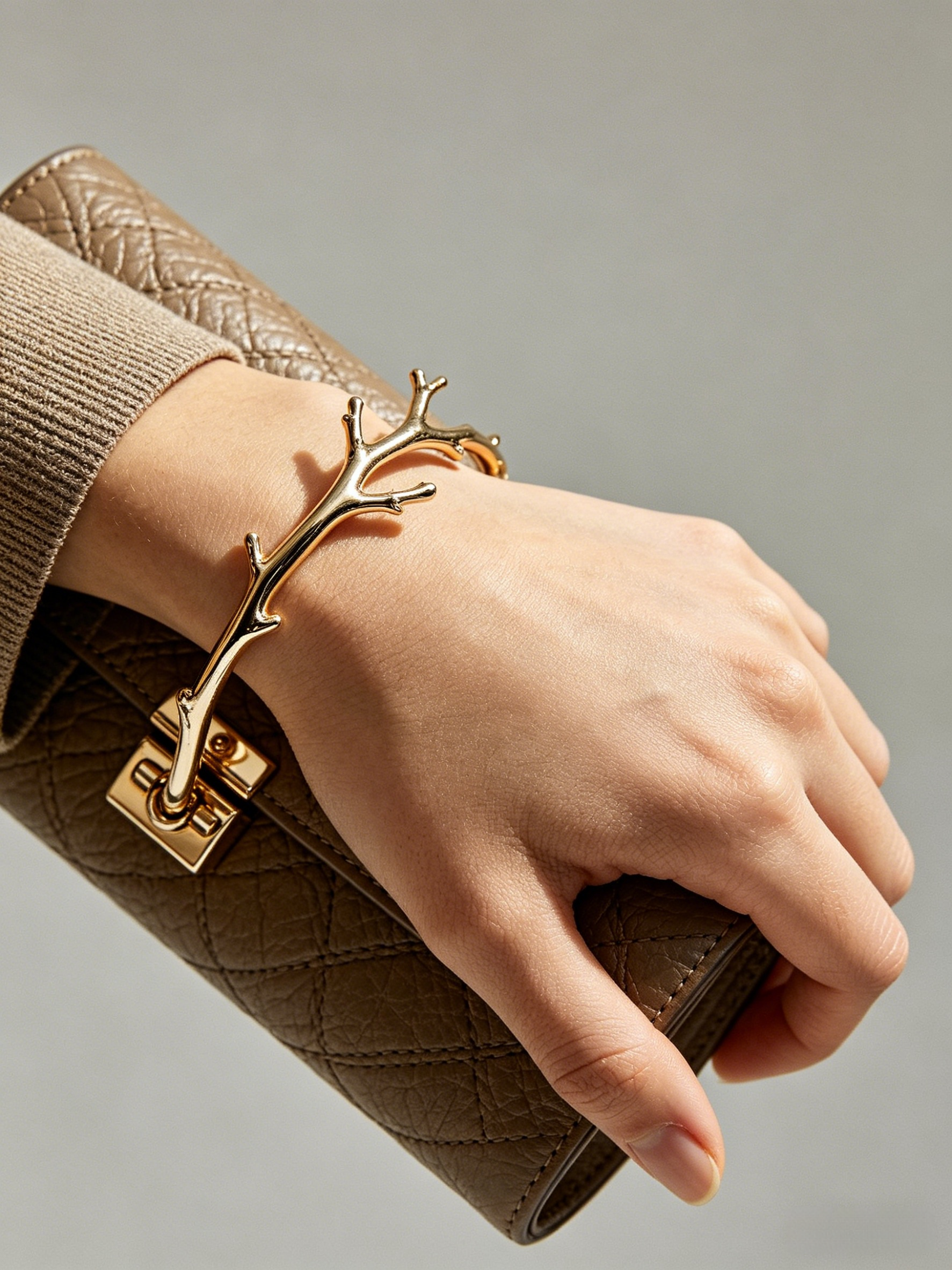 Branch Clasp Texture Clutch