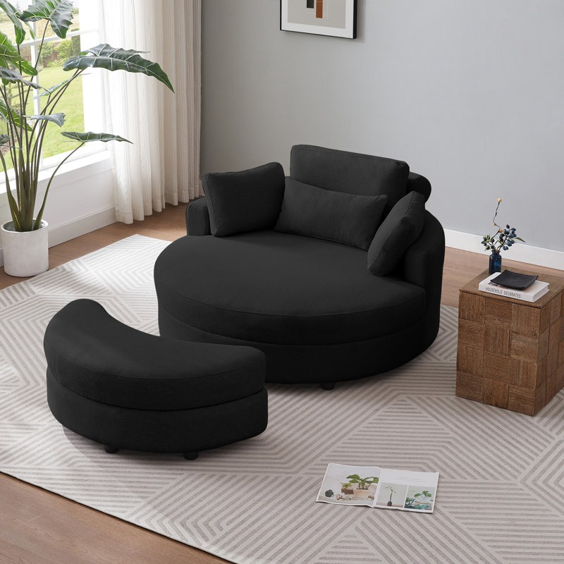 🛒Hurry! 🔥Swivel & store barrel chair & ottoman