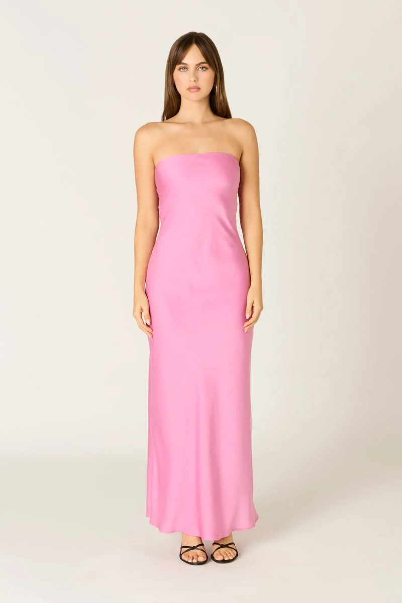 Tie-back Strapless Maxi Dress - guttulla
