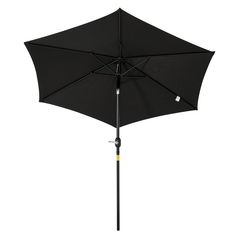 Outsunny - Parasol droit manivelle aluminium noir