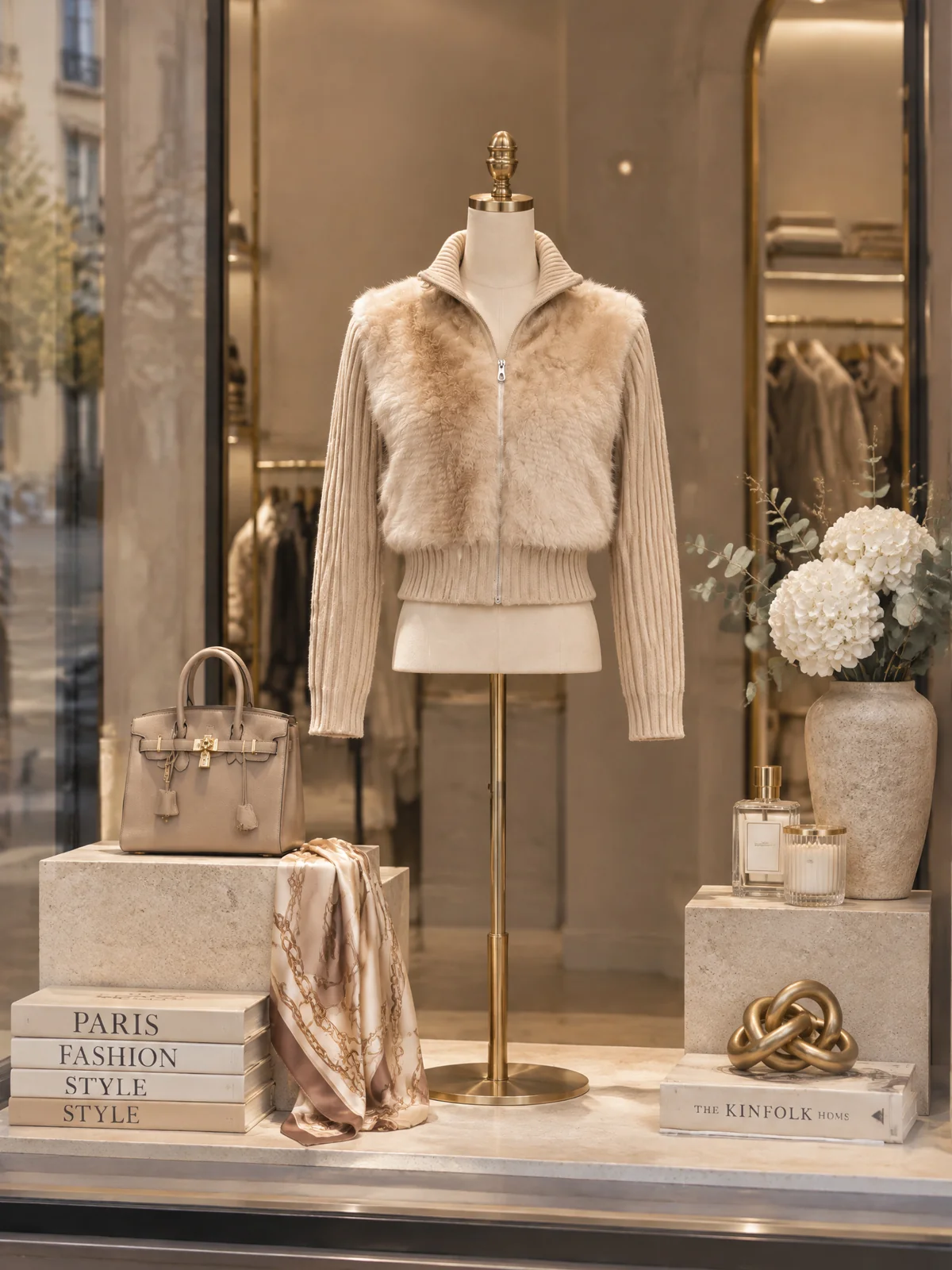 Fuzzy Faux Fur Zip Knit Jacket - jugjet