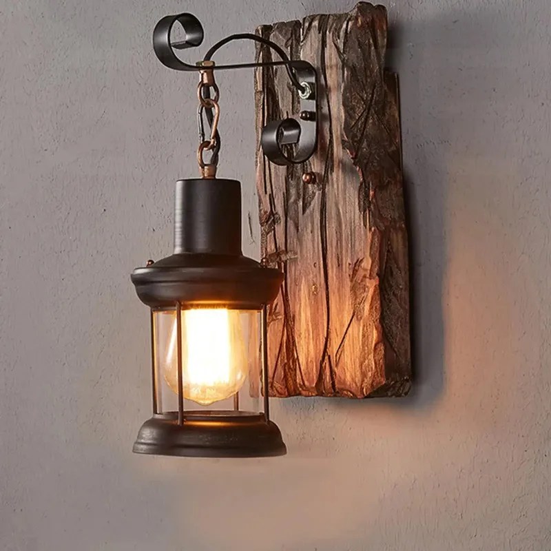 Retro Wooden Boat Wall Lamp