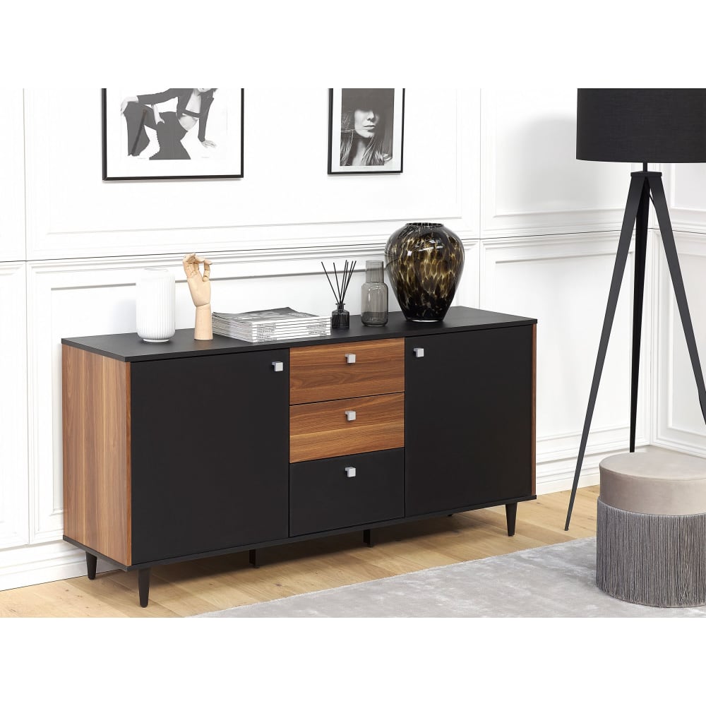 Kuro - Commode 2 portes noir