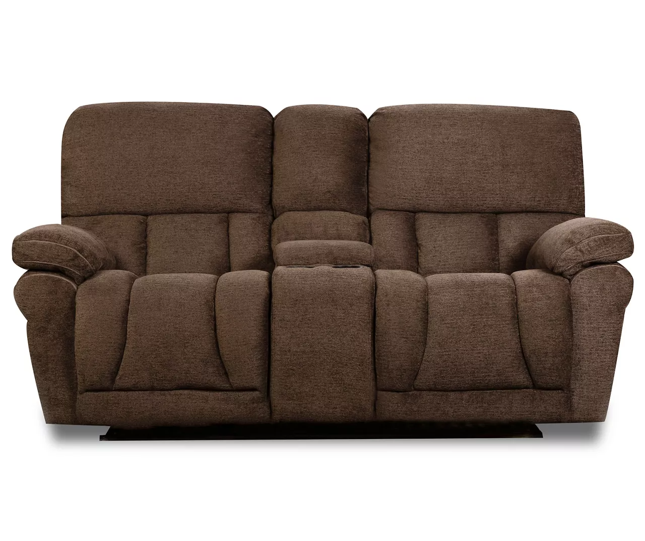 Stonehill Chocolate Brown Reclining Console Loveseat