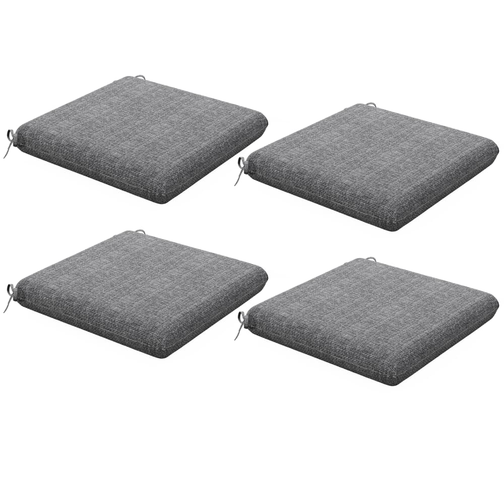 Outsunny - Lot de 4 coussins de chaise 47x47 cm rembourrage épais gris