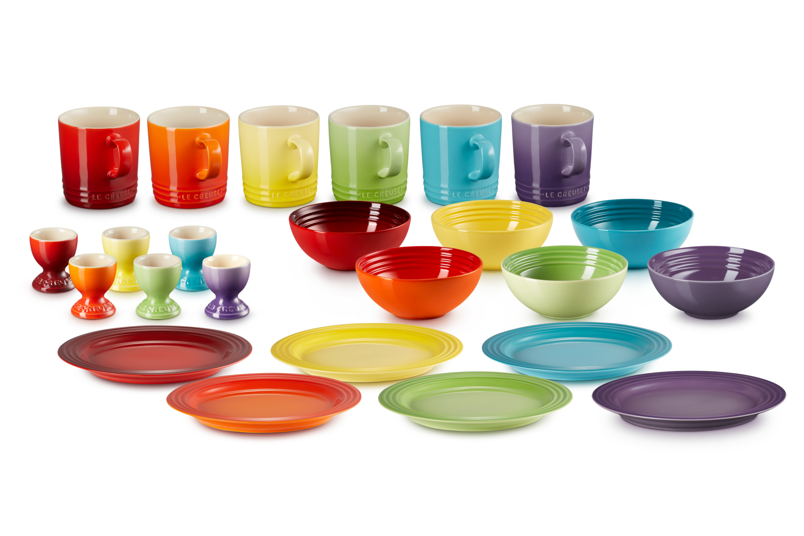 Stoneware Rainbow 24-piece Breakfast Set