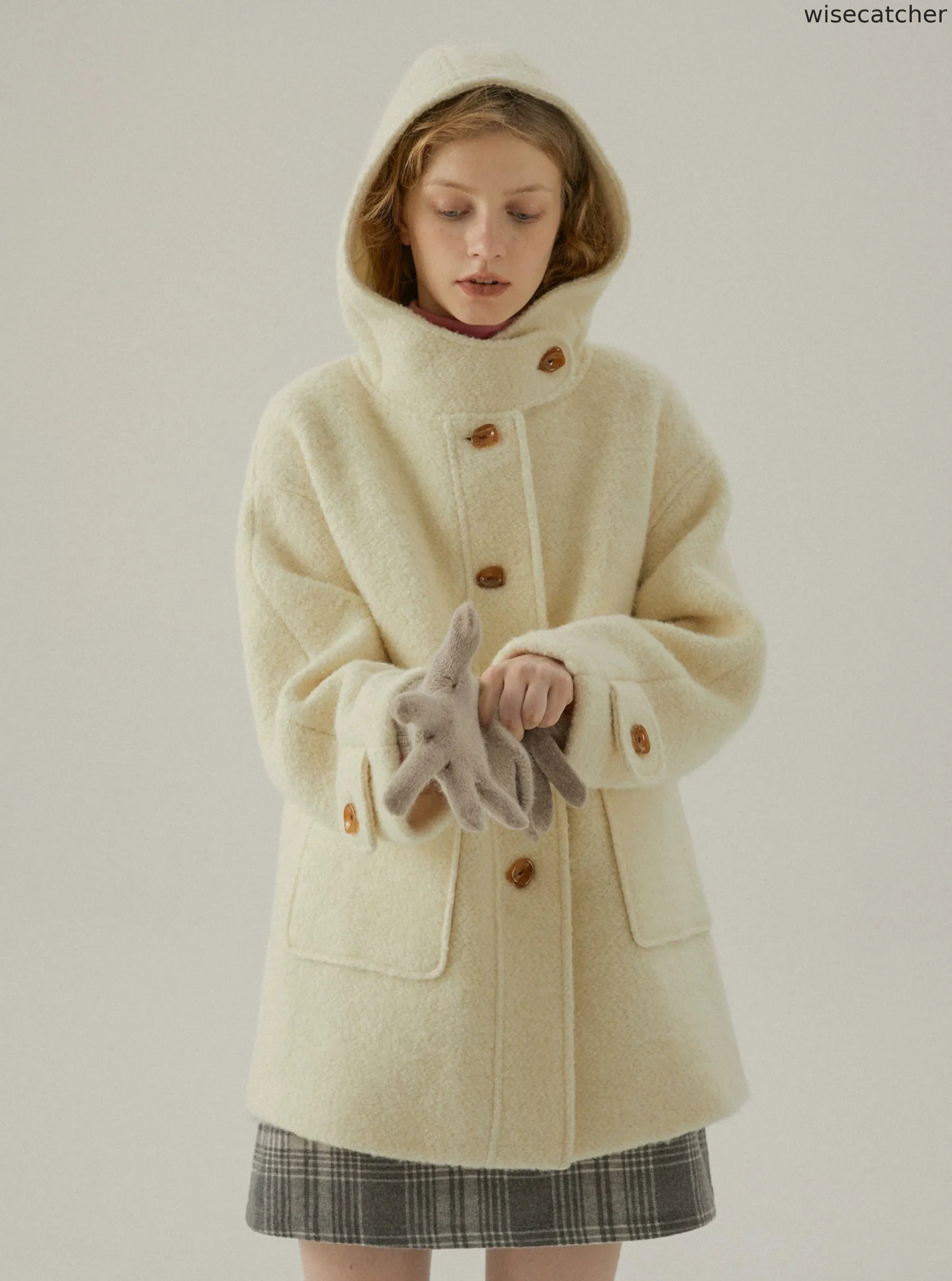 VINTAGE WOOL SMALL WEARING THICK COAT - jugjet