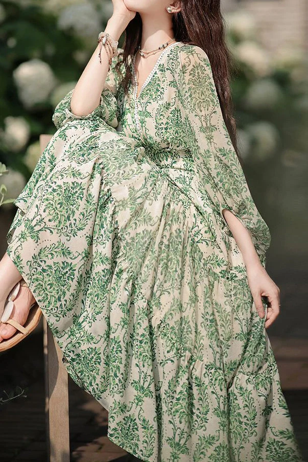Floral Chiffon Dress - gazingly
