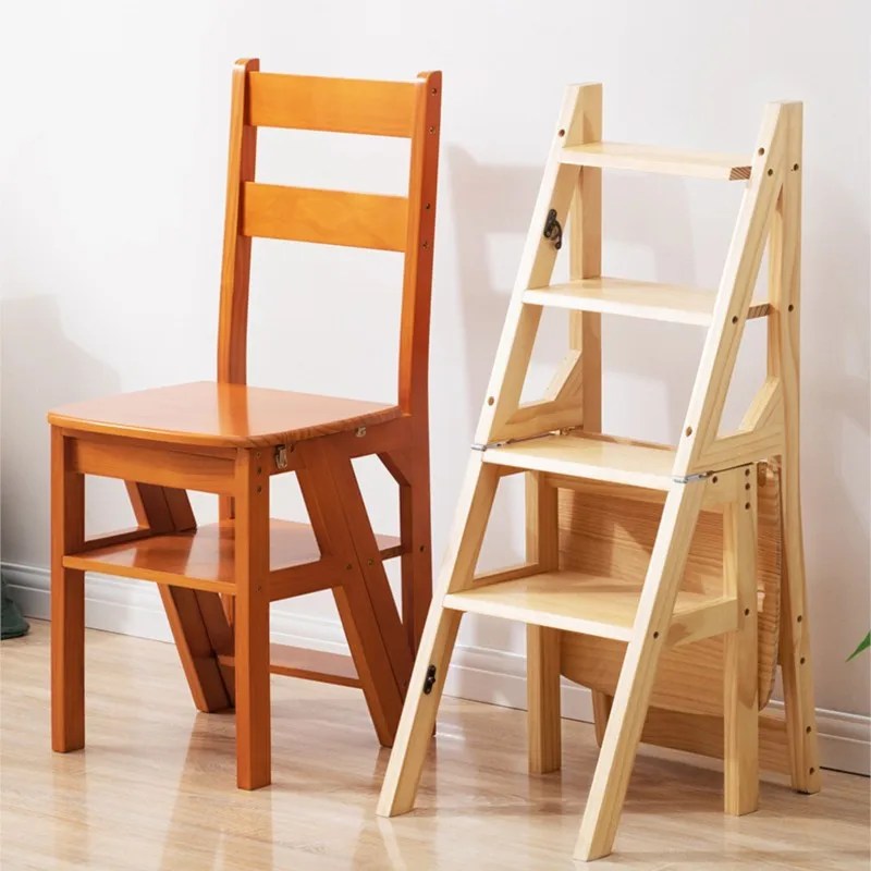 Solid Wood Folding Ladder Chair