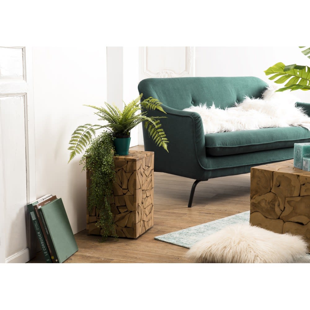 Suzy - Table d'appoint carrée mozaïc en teck l30