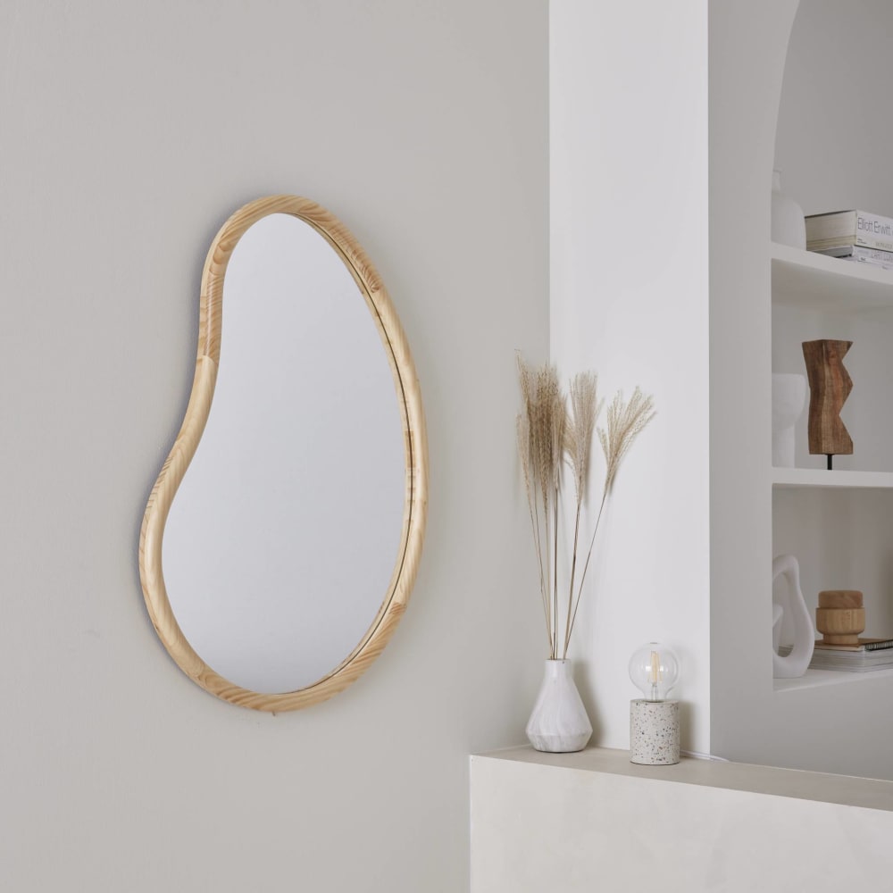 Jacob - Miroir organique naturel en bois de sapin 85cm