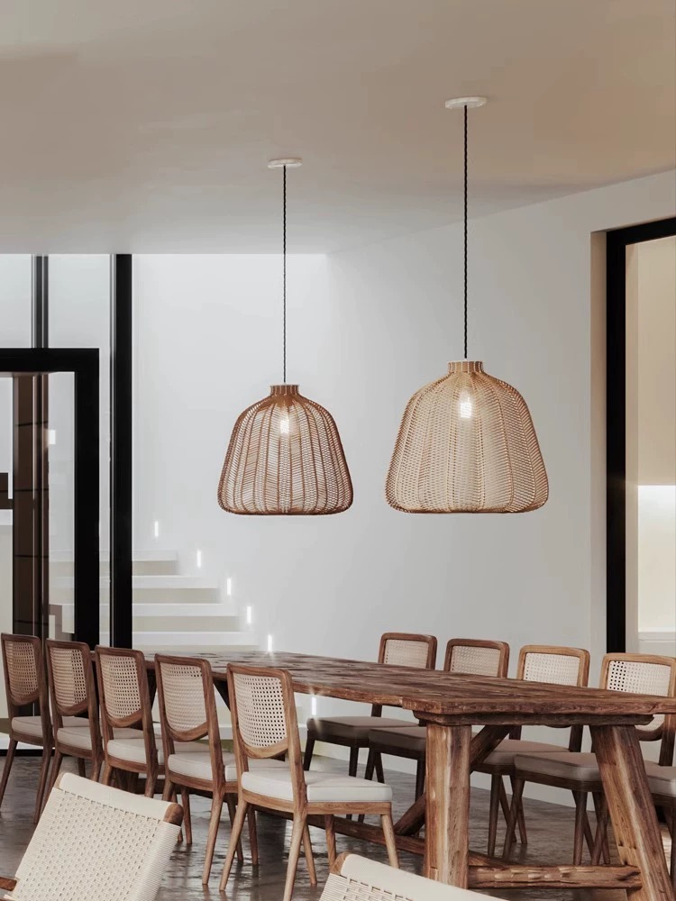 Vintage Rattan Pendant Light