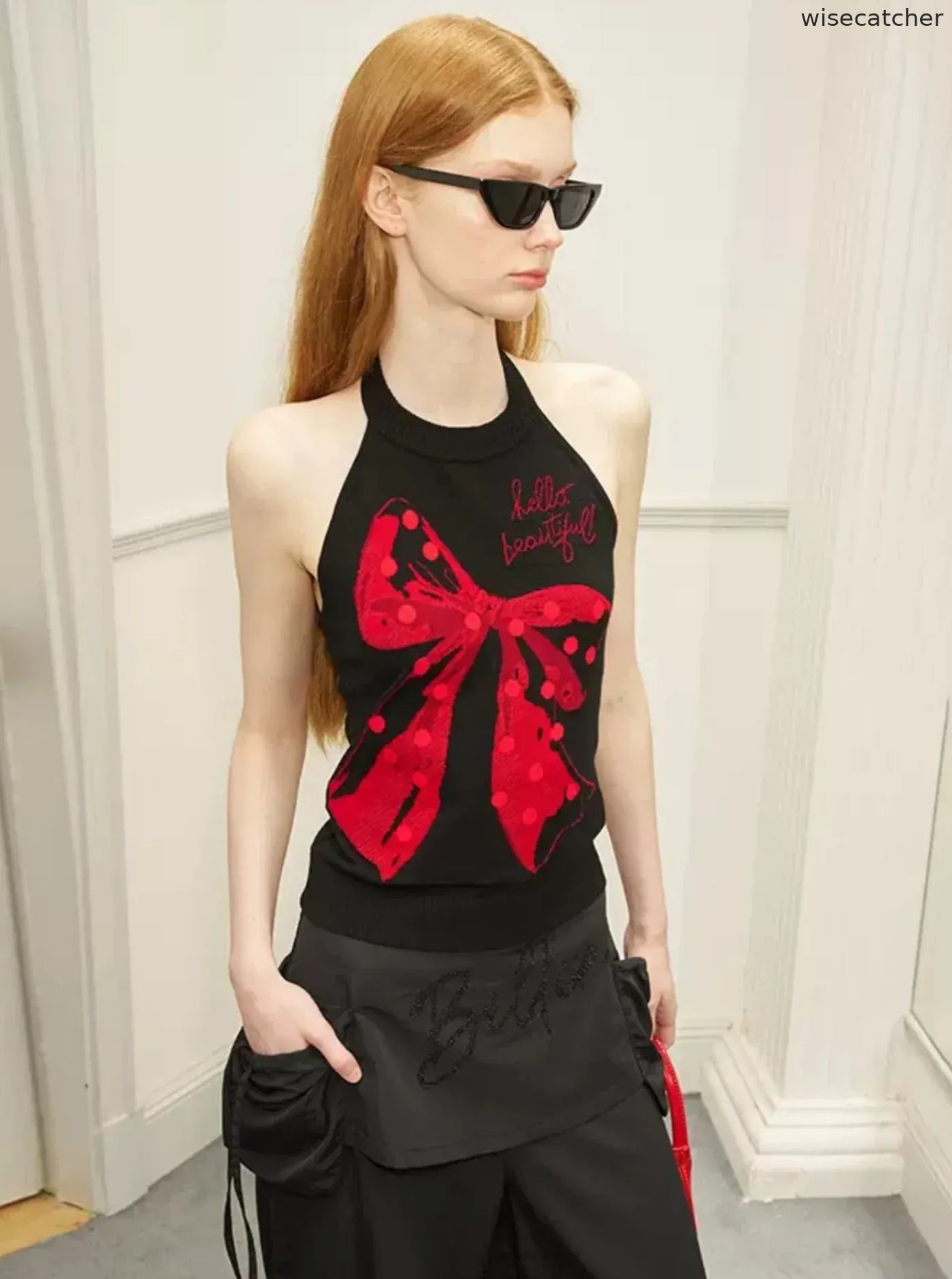 Polka Dot Halterneck Vest Top - jugjet