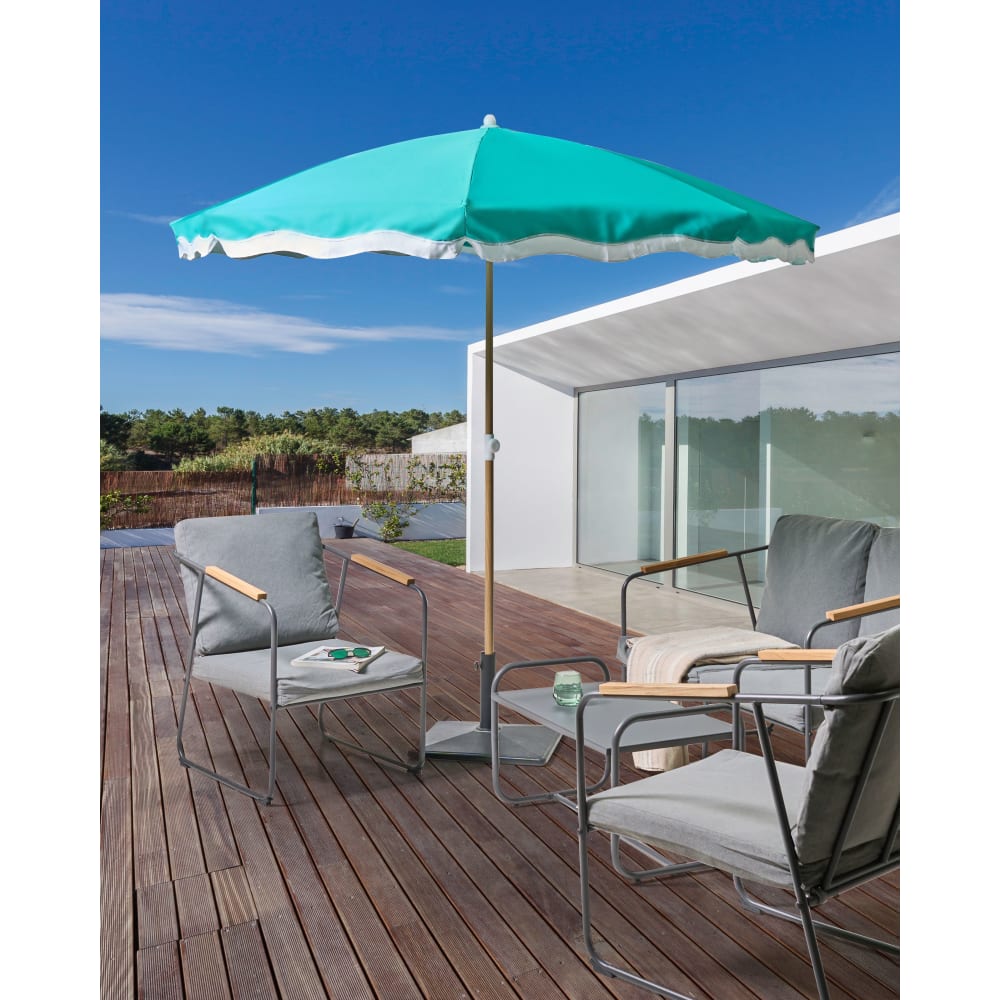 Sestriere - Parasol de jardin en tissu 232 cm turquoise bleu