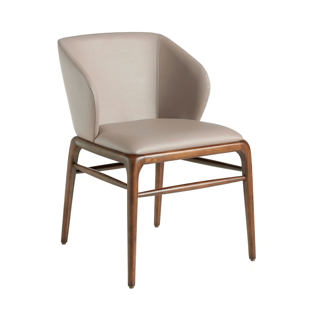 Chaise en simili cuir et effet bois noyer