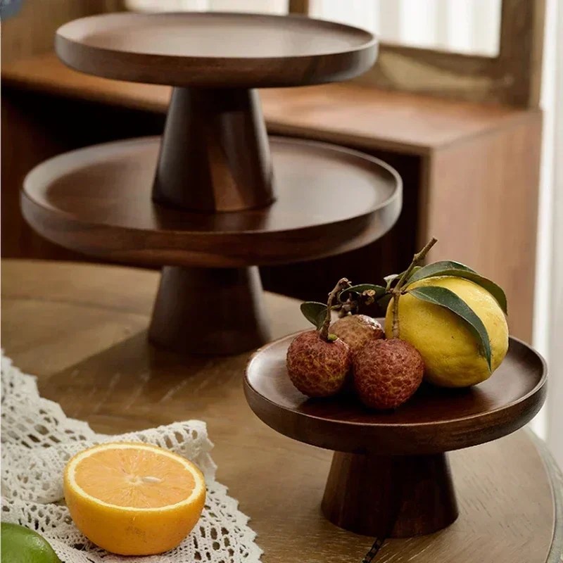 Vintage Walnut Wood Cake Tray