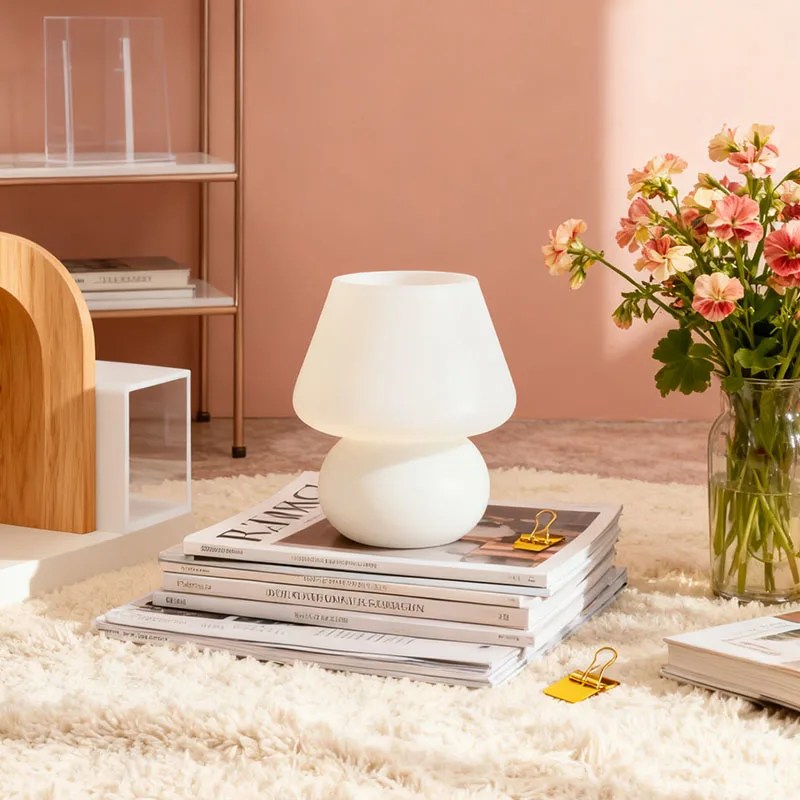 Vintage Glass Bedside Table Lamp