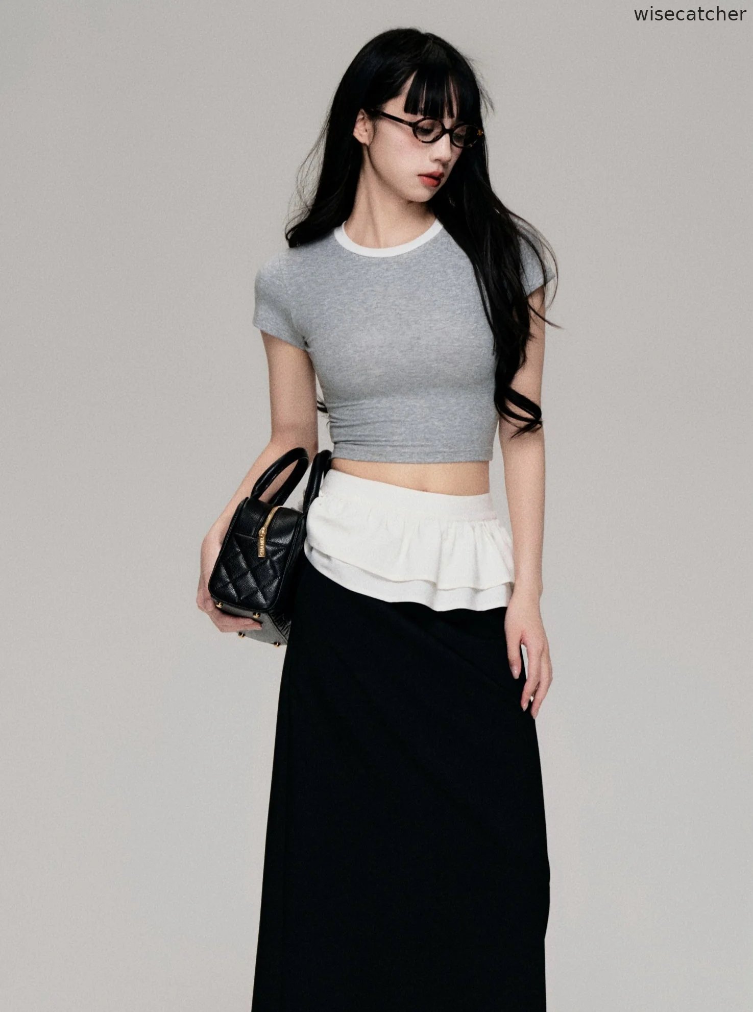 Crewneck Tencel Color-Blocked Top - jugjet