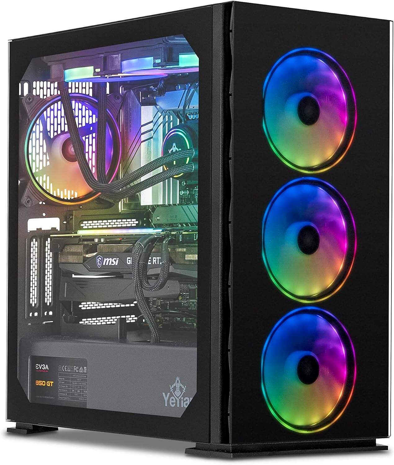 YEYIAN ODACHI Gaming PC, AMD Ryzen 9 7950X3D, RTX 4090, 32GB DDR5 5600MHz RAM, 2TB M.2 SSD + 2TB HDD, 360mm Liquid Cooler VR Ready Desktop Computer, 1000W Platinum PSU, X670 Motherboard Win 11 Home
