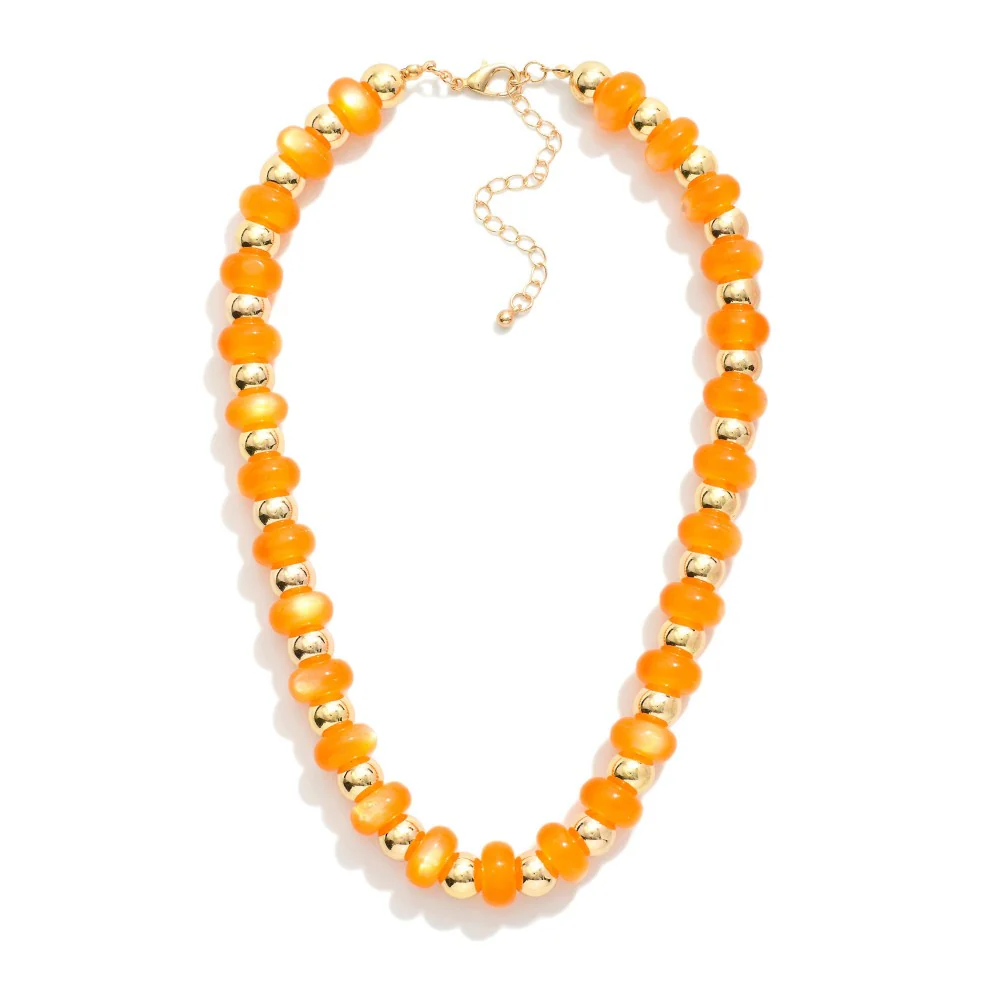 Chunky Beaded Spring Necklace