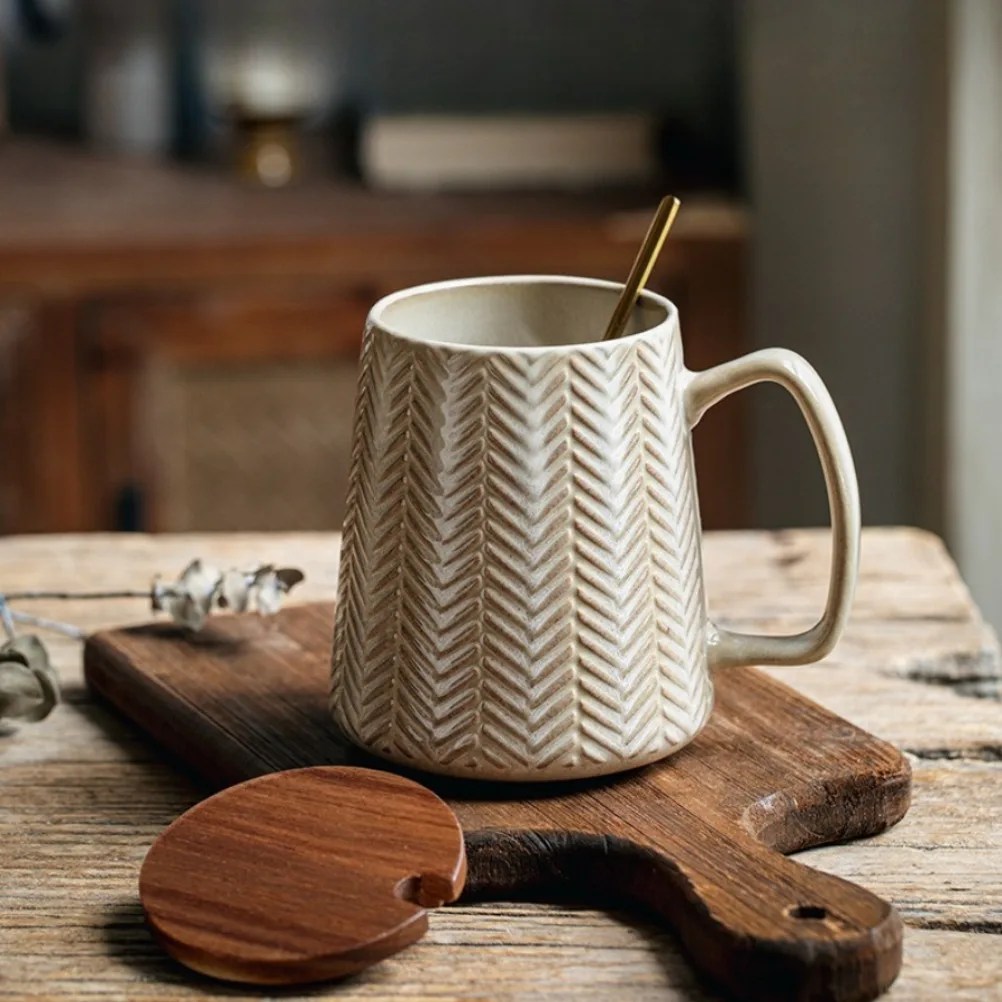 Vintage Relief Ceramic Mug
