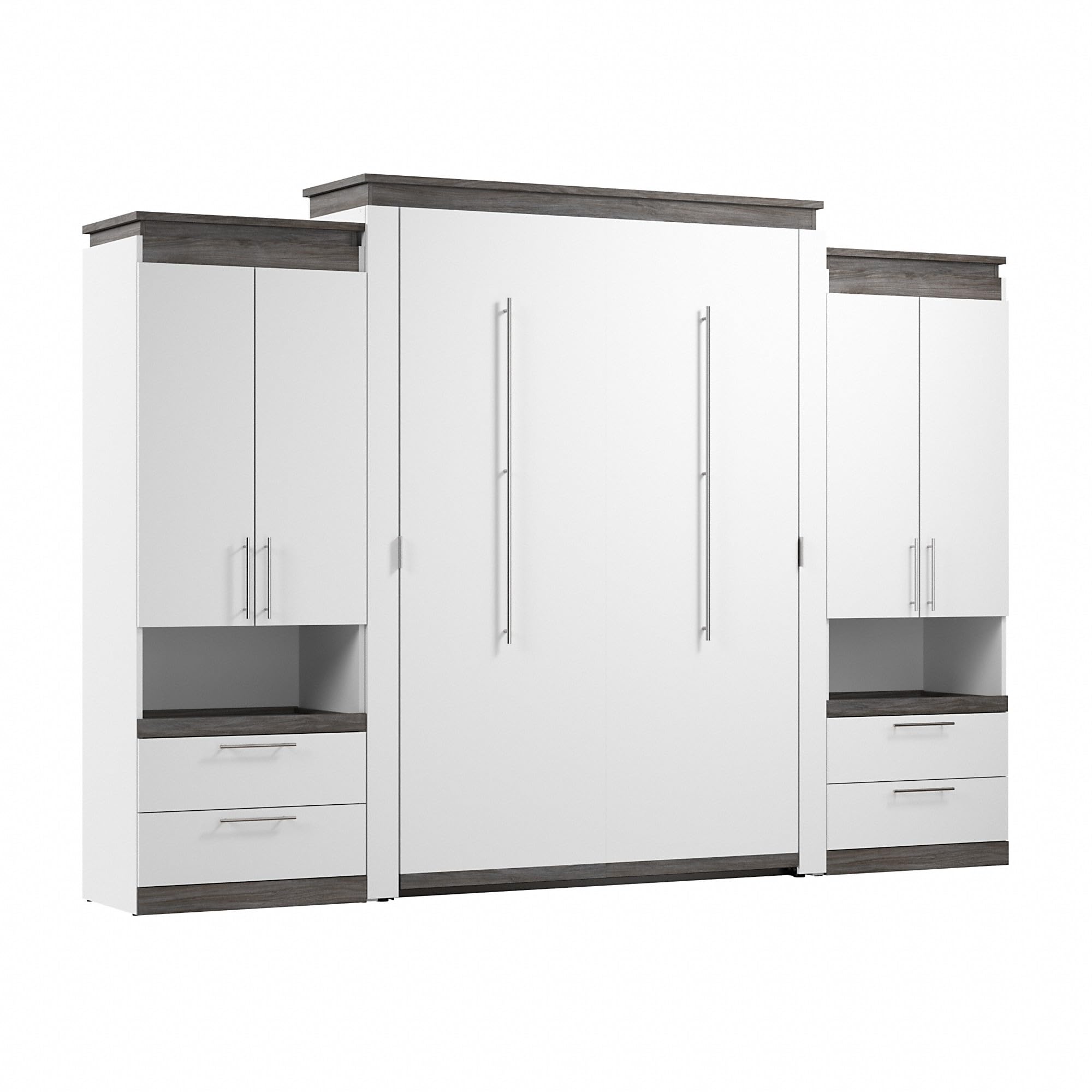 Bestar Orion Queen Murphy Bed with Storage Cabinets