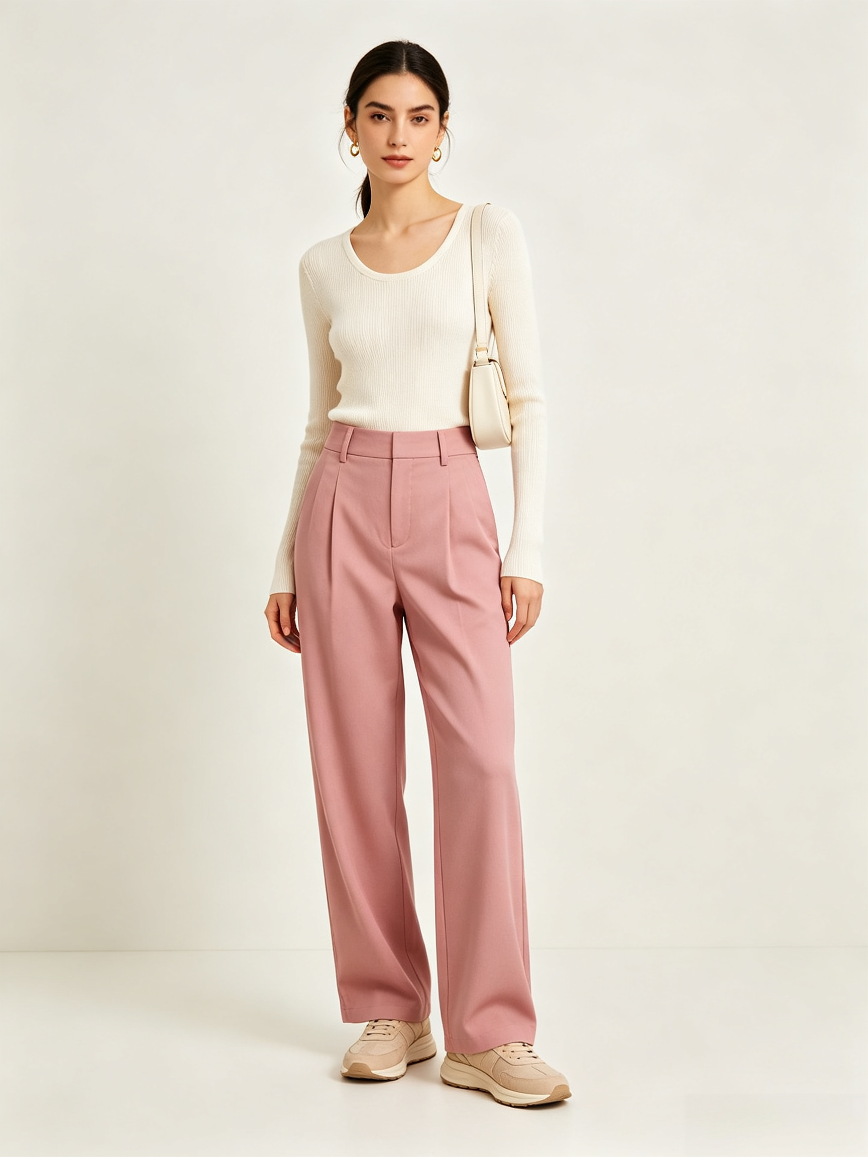 Women's Fashion Loose Casual High Waist Straight Pants