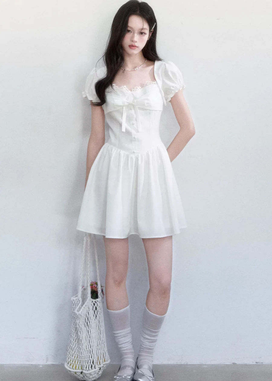Soft Bow Whisper Dress