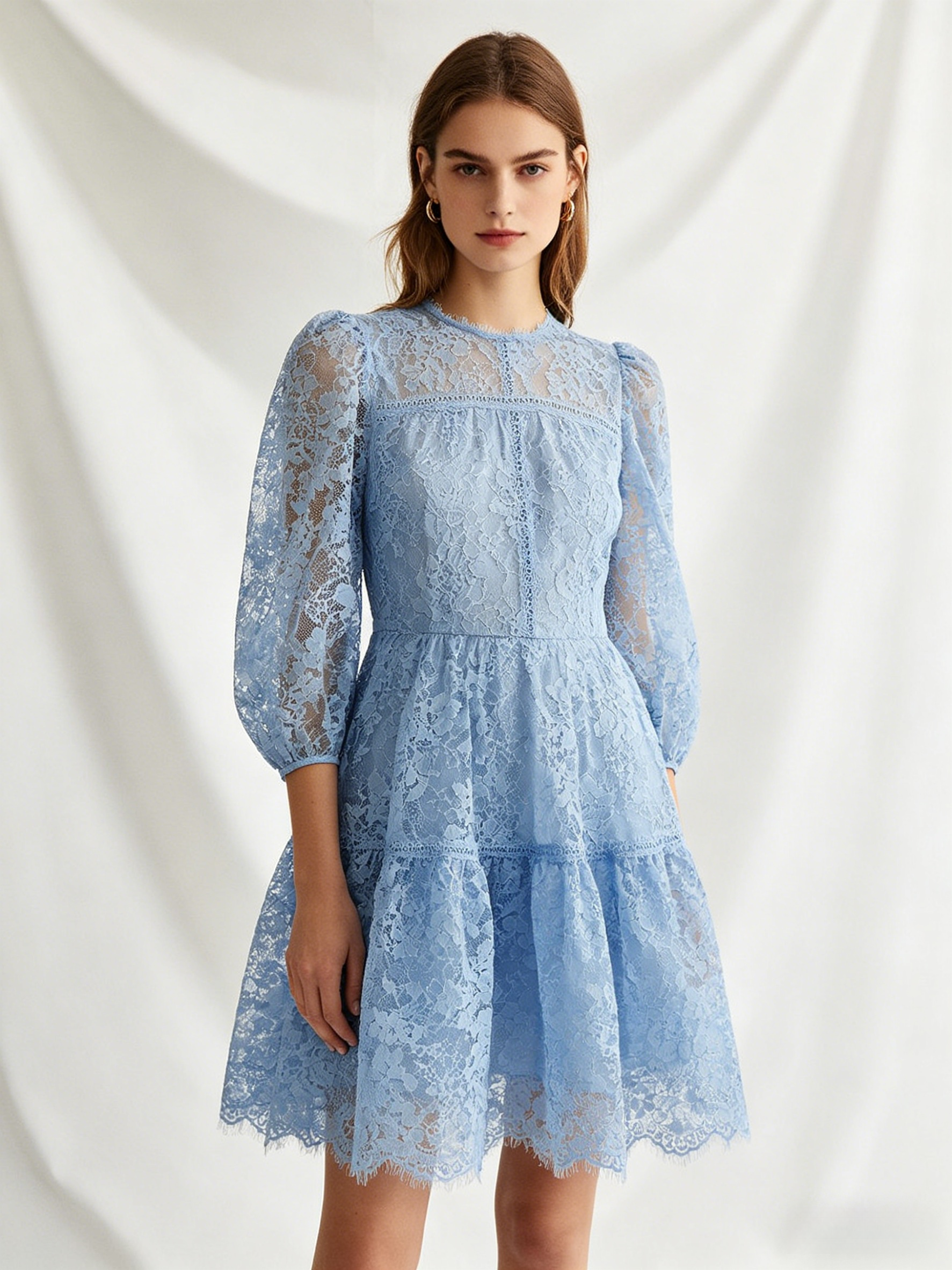 Silhouette Blue Lace Dress