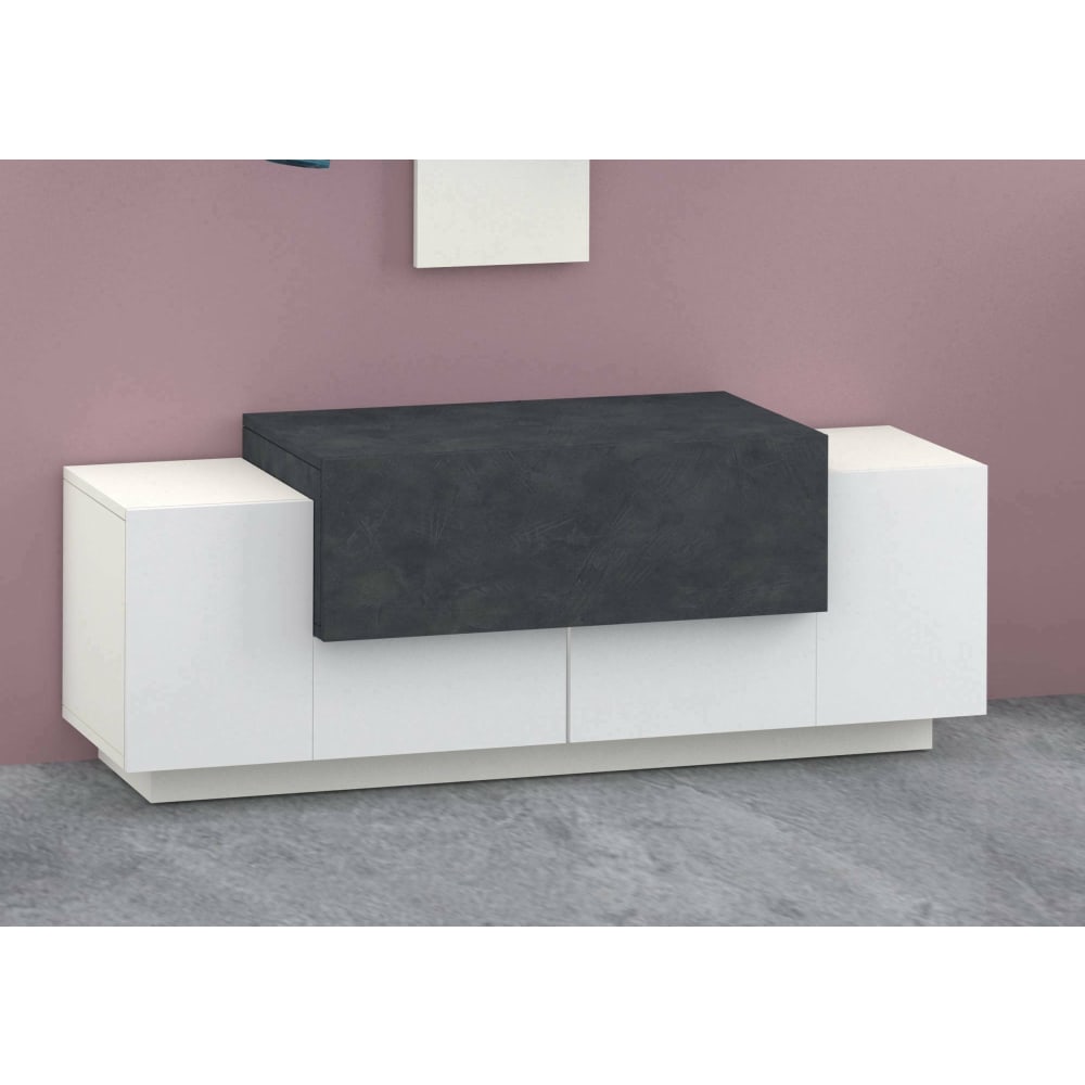 Aspera - Crédence bois blanc laqué 120x45x46h cm