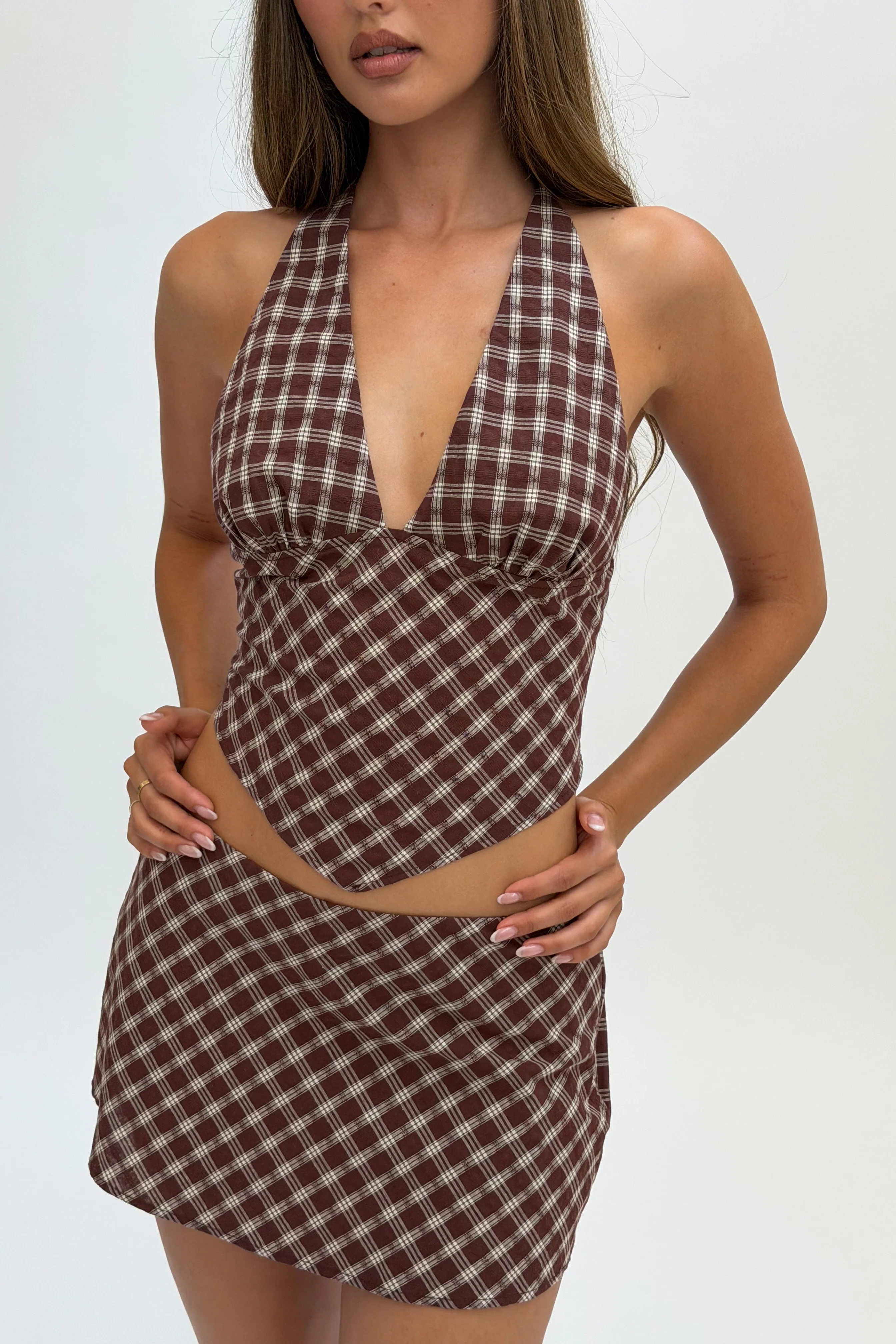 Plaid Low-Rise Mini Skirt - guttulla