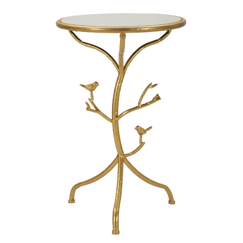 Table basse en métal doré et marbre cm ø 38x60