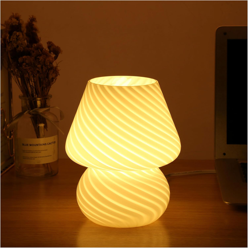 Vintage Mushroom Glass Lamp