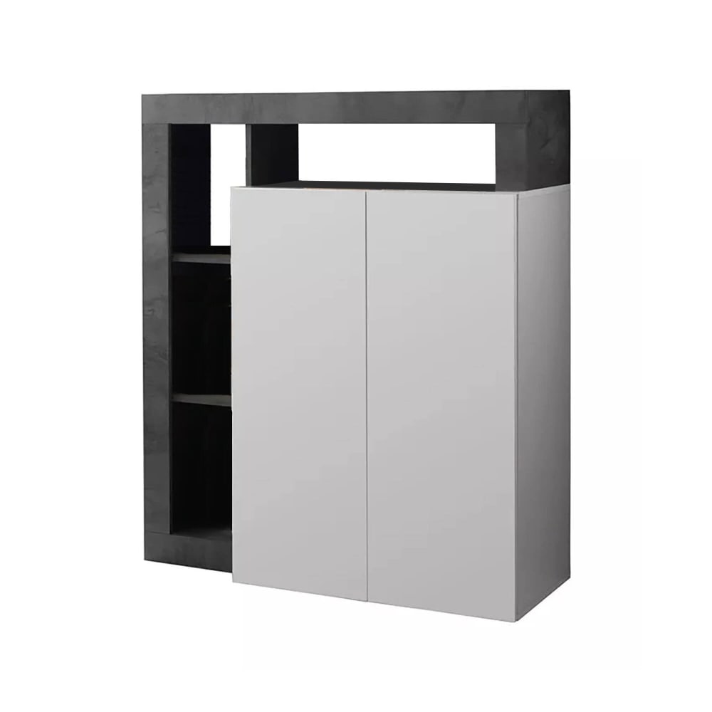 Smeraldo - Buffet en bois laqué blanc 108x42x127h cm