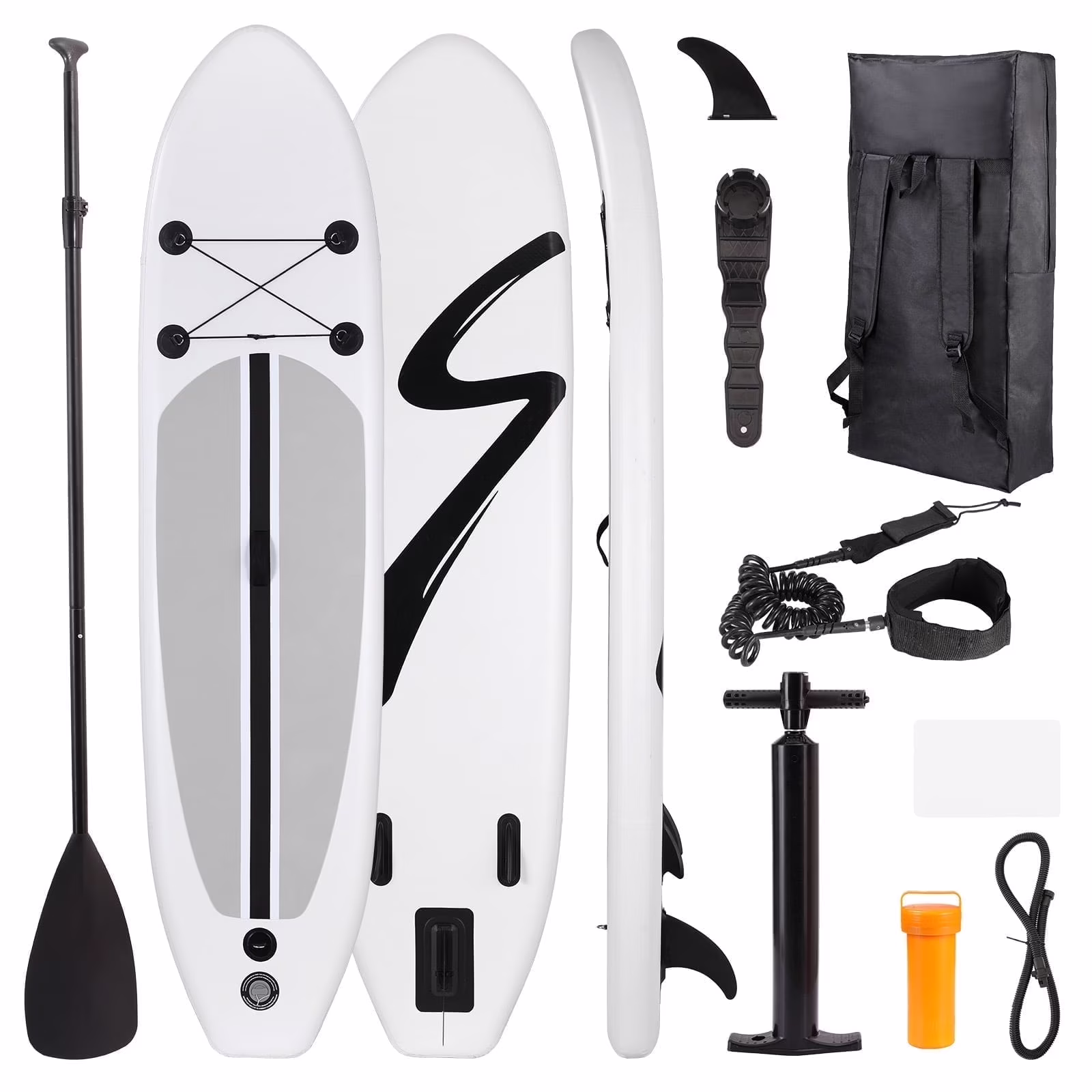 Arlopu 10' Inflatable Stand up Paddle Board SUP Surfboard with Aluminum Paddle for Adults, 6'' Thick
