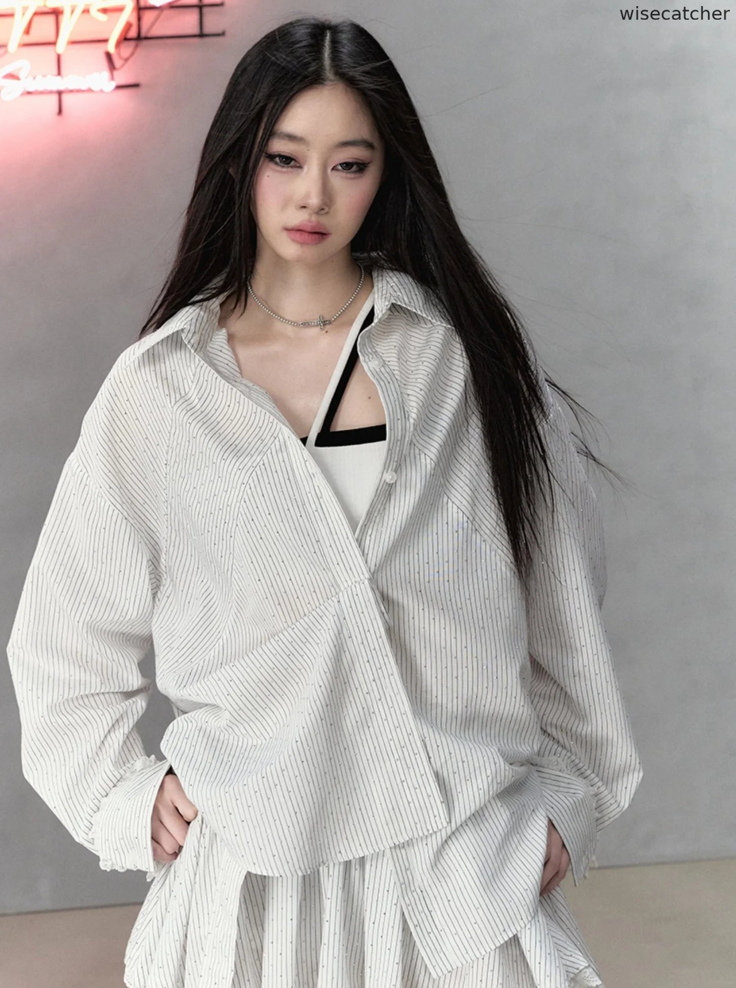 Diamond Striped Lace Panelled Set-Up - jugjet