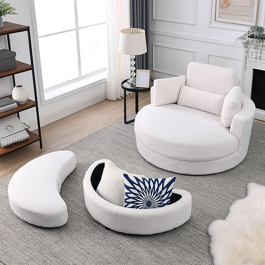 🛒Hurry! 🔥Swivel & store barrel chair & ottoman