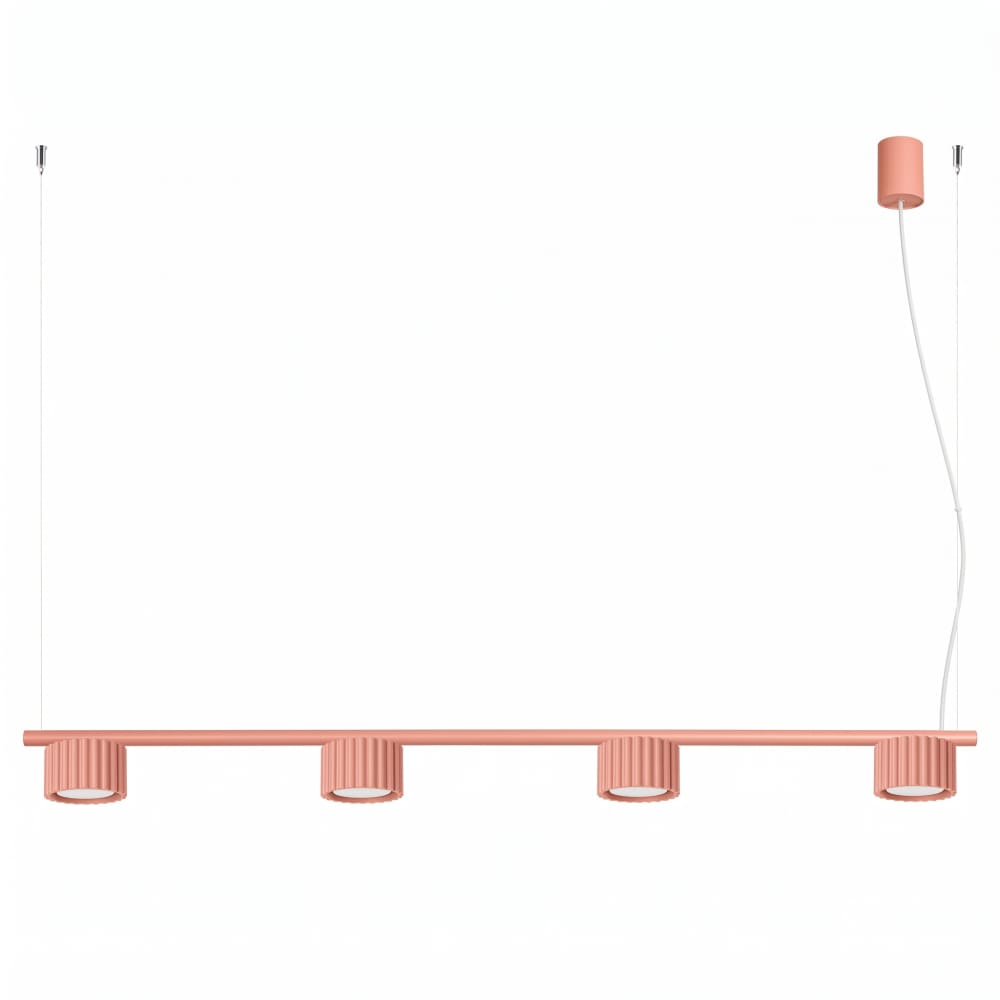 Aura - Lustres aluminium pêche H 208 cm