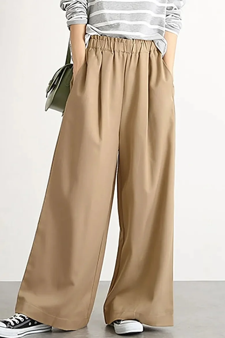 Simple Casual Straight-Leg Pants - gazingly