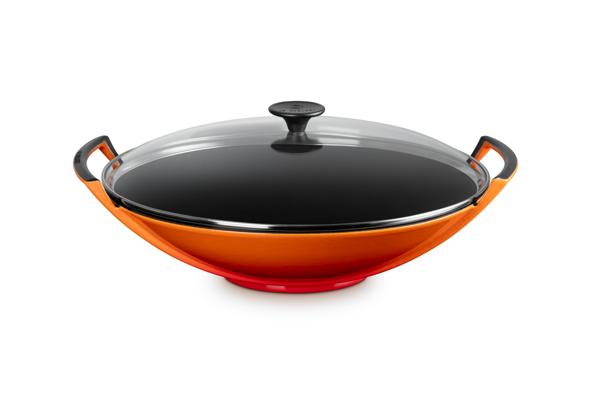 Cast Iron Wok with Glass Lid