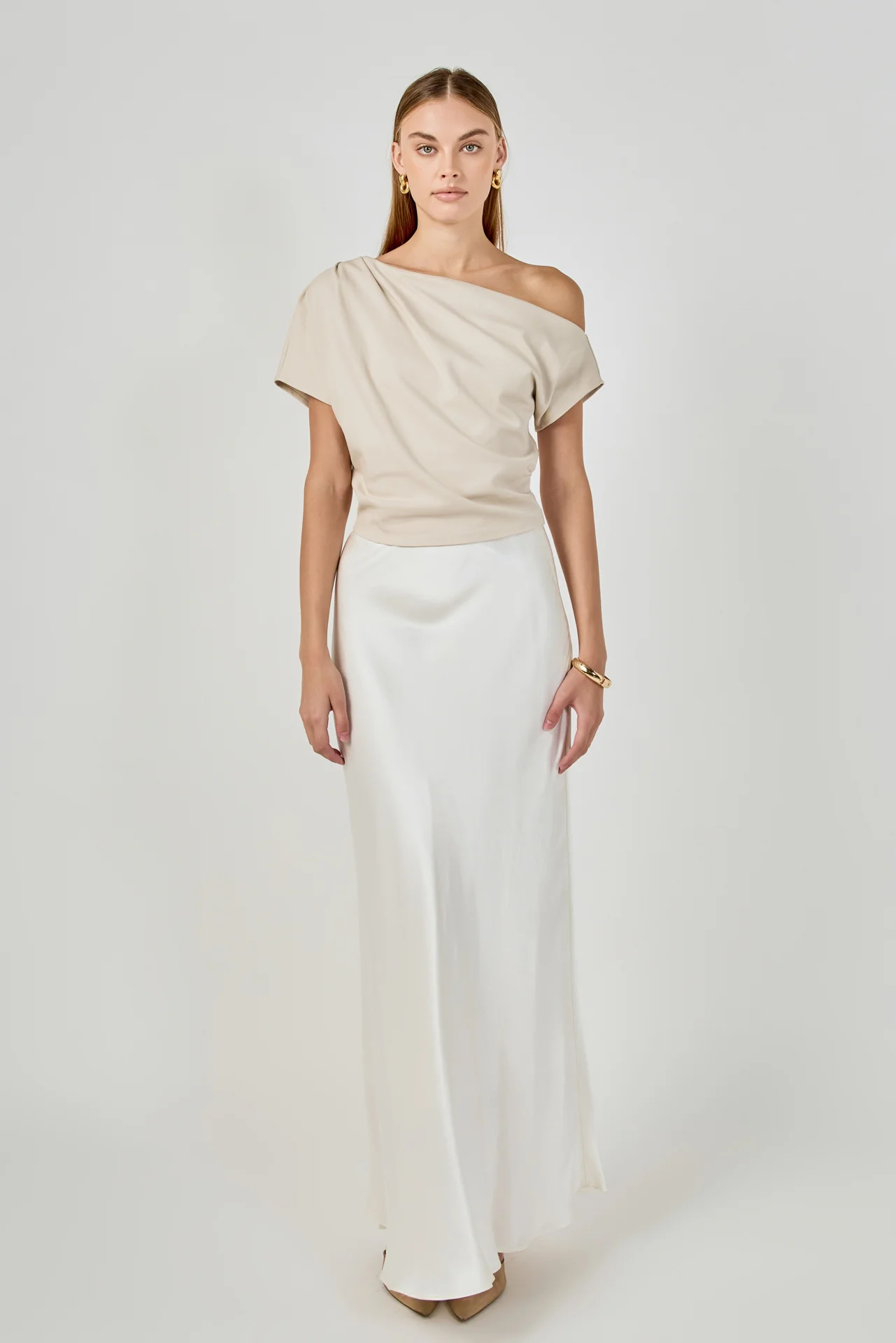 Draped Off-Shoulder Top - vipsense