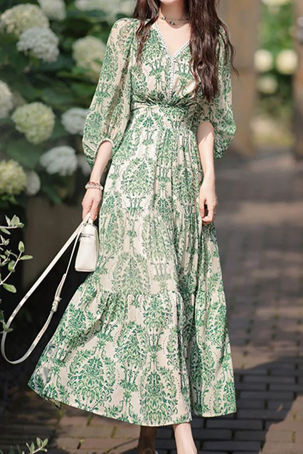 Floral Chiffon Dress - gazingly