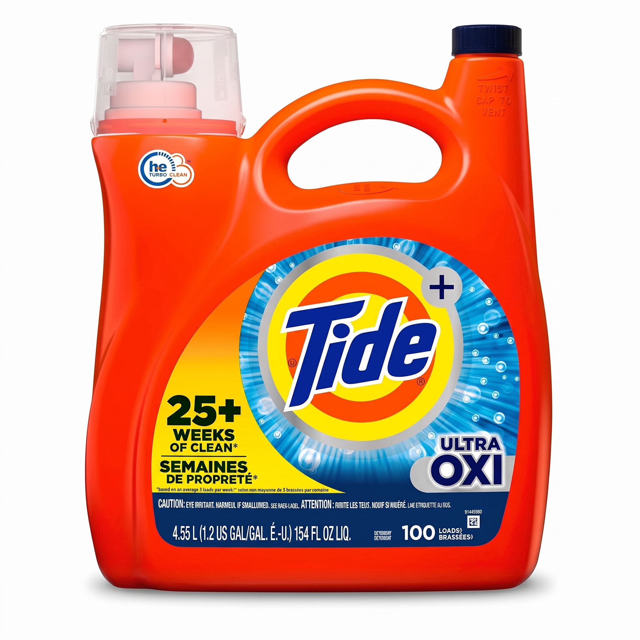Tide Ultra Oxi Liquid Laundry Detergent 94 loads 146 fl oz HE Compatible