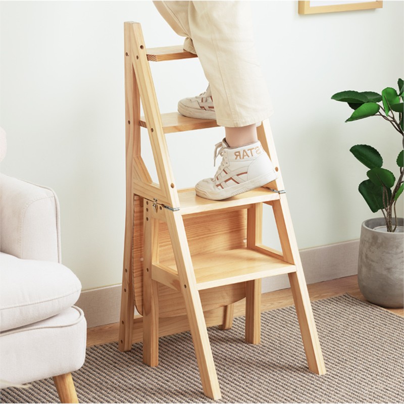 Solid Wood Folding Ladder Chair
