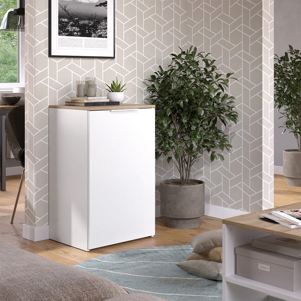 Commode avec étagère blanche 50x80 cm